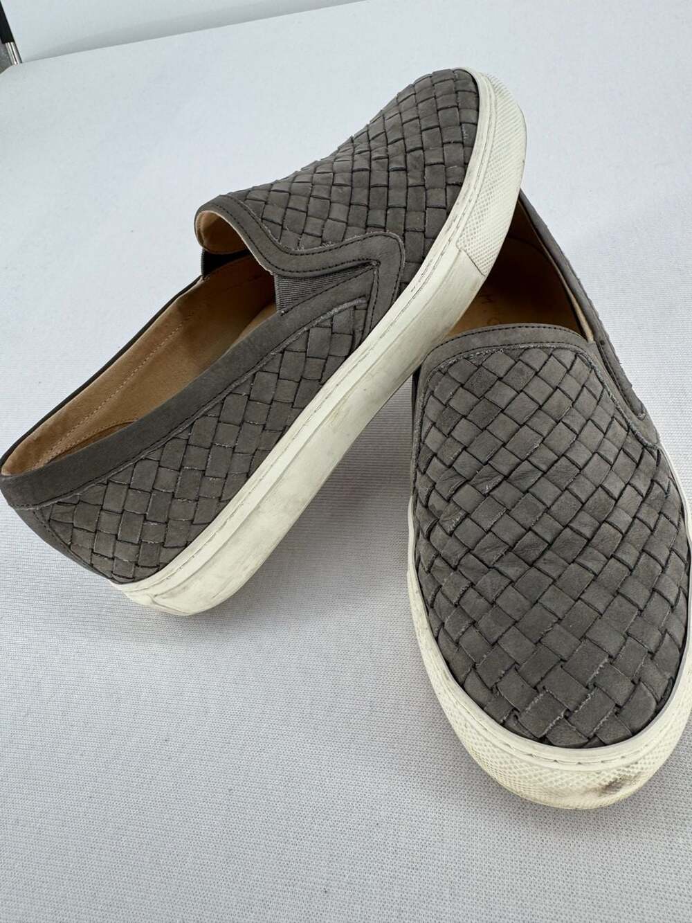 M.Gemi The Cerchio Slip On Sneaker Size 36 1/2 Gray Woven Leather